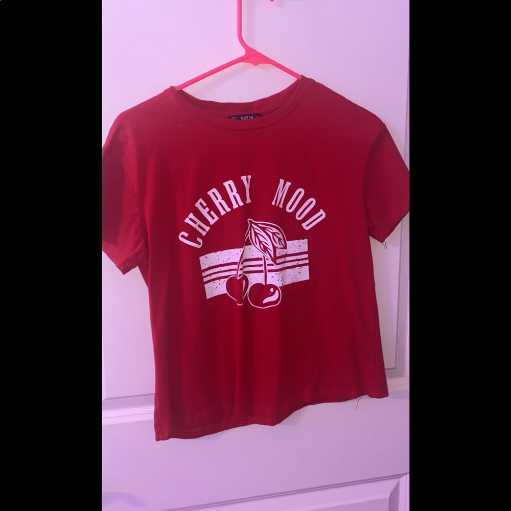 shein cherry mood tee